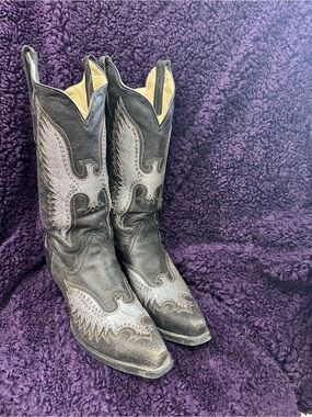 Corral 13" Shaft Silver Eagle Metallic Snip Toe cowboy Boots sz 8 1/2 women’s